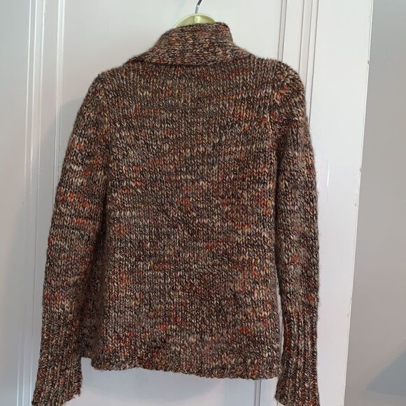 Mottled brown/orange/cream wool open cardigan - Picture 6 of 6